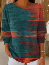 Women's Gradient Striped Casual Pullover Sweater